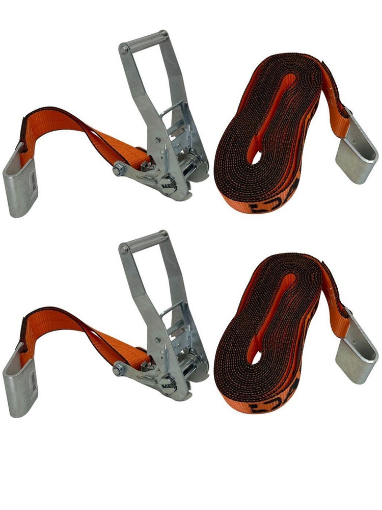 2”X30’ Heavy Duty Ratchet Strap with Flat Hook 2 Pack
