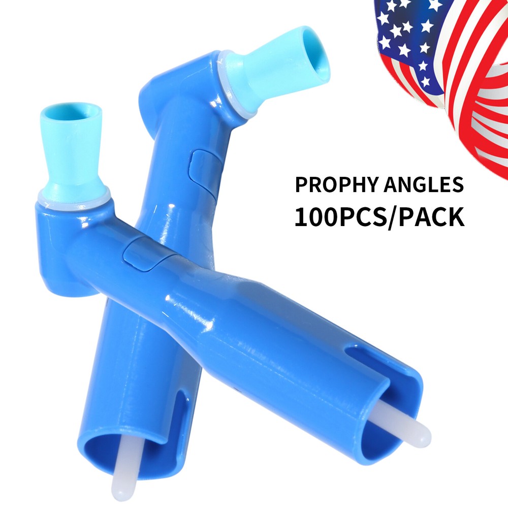 100pcs Dental Disposable Pro Angle Prophy Angles Cup Blue Color New 105°