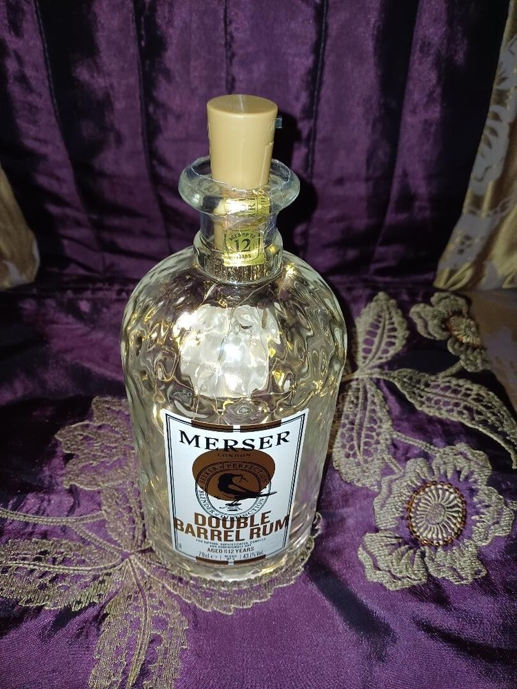 Merser. Double Barrel Rum Bottle. ( Lights not included)