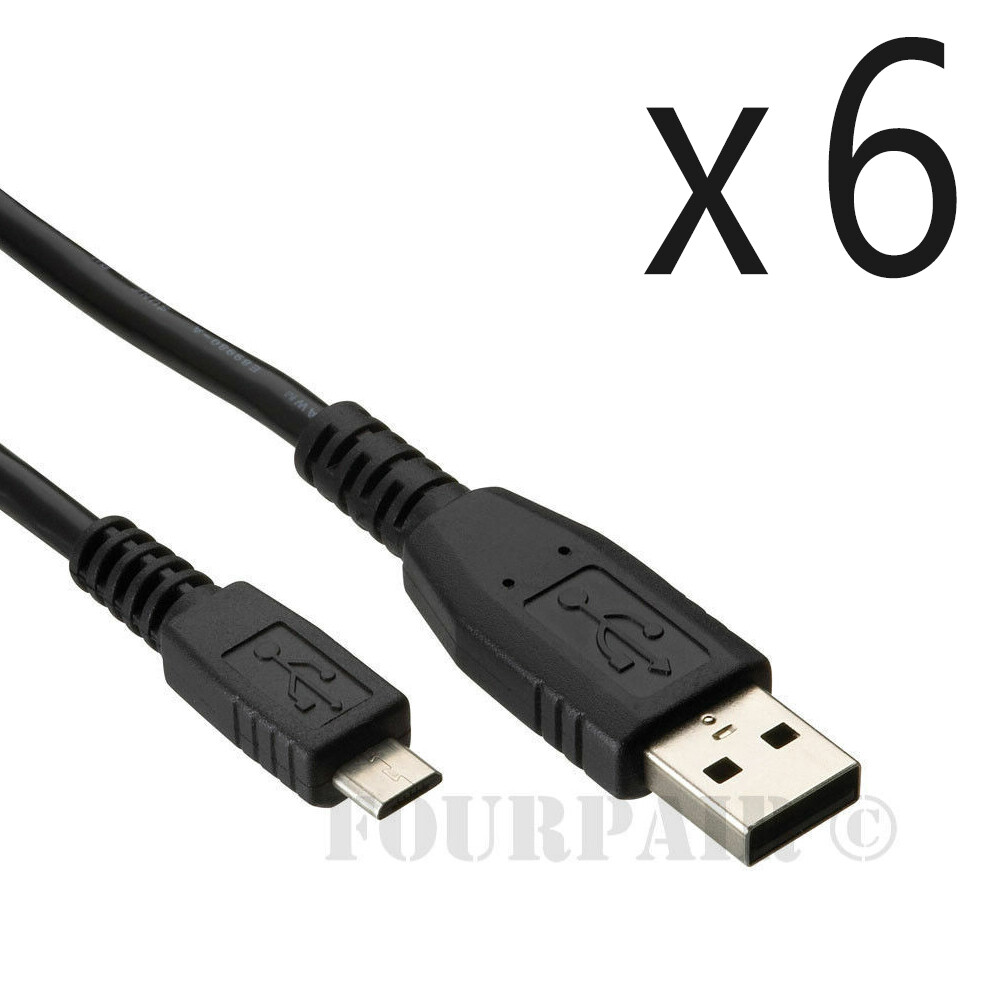 6 Pack - 6ft Micro USB Sync Charger Cable Cord LG HTC PS4 Xbox One Controller