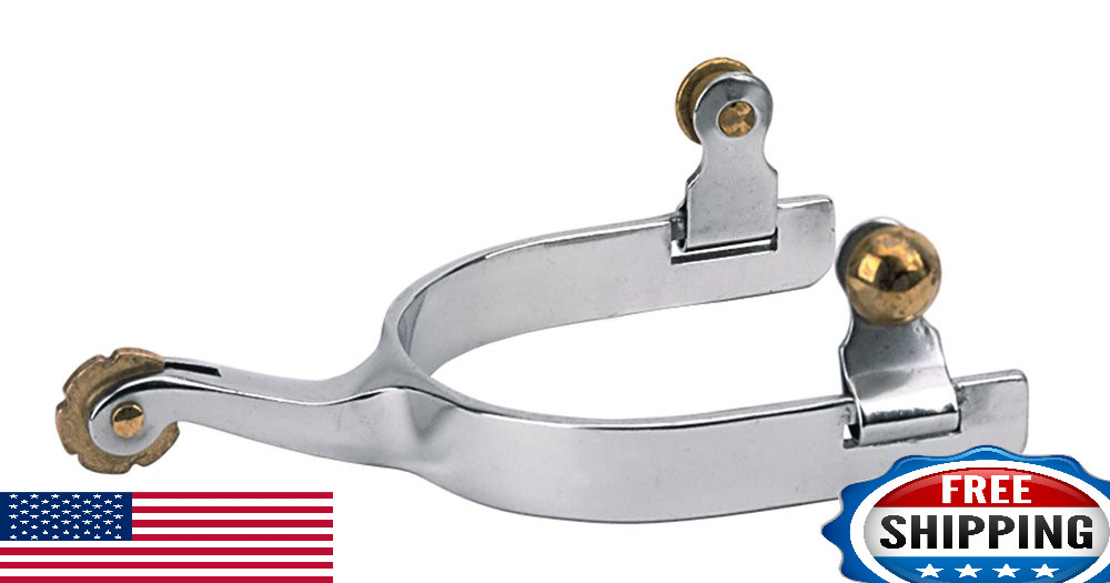 Weaver Leather Women's Roping Spurs with Plain Band (2-pack) Silver