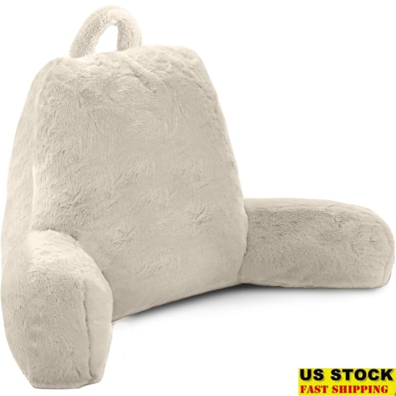 Adjustable Shredded Foam Reading Pillow Back Support Armrest Storage Comfort New