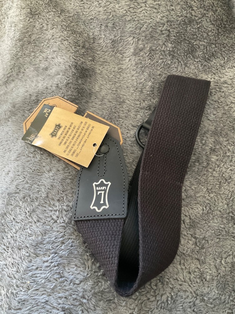 Levy's MRHCBLK Cotton Guitar Strap - Black 2”