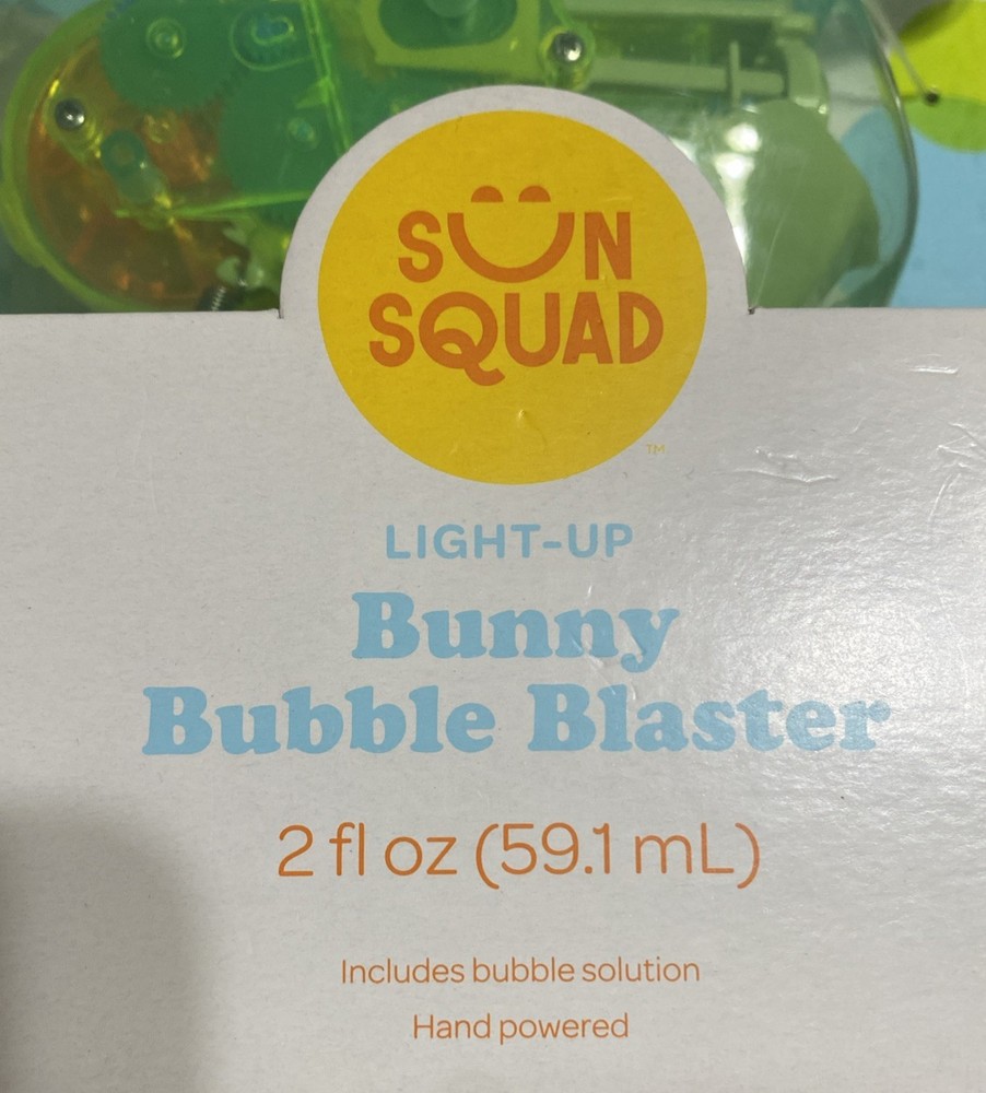 Light Up, Bunny Bubble Blaster By Sun Squad. Bubble Solution Included. ￼