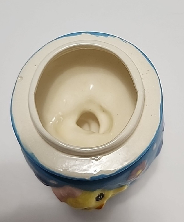 Ceramic Easter Egg Trinket Box Decor With Baby Chicks And Spring Flowers