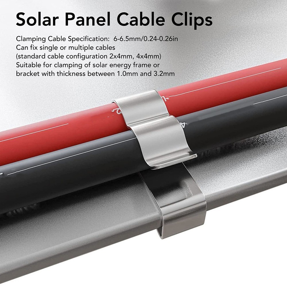 Reliable Wire Support with Stainless Steel Solar Panel Cable Clips 100 Pack