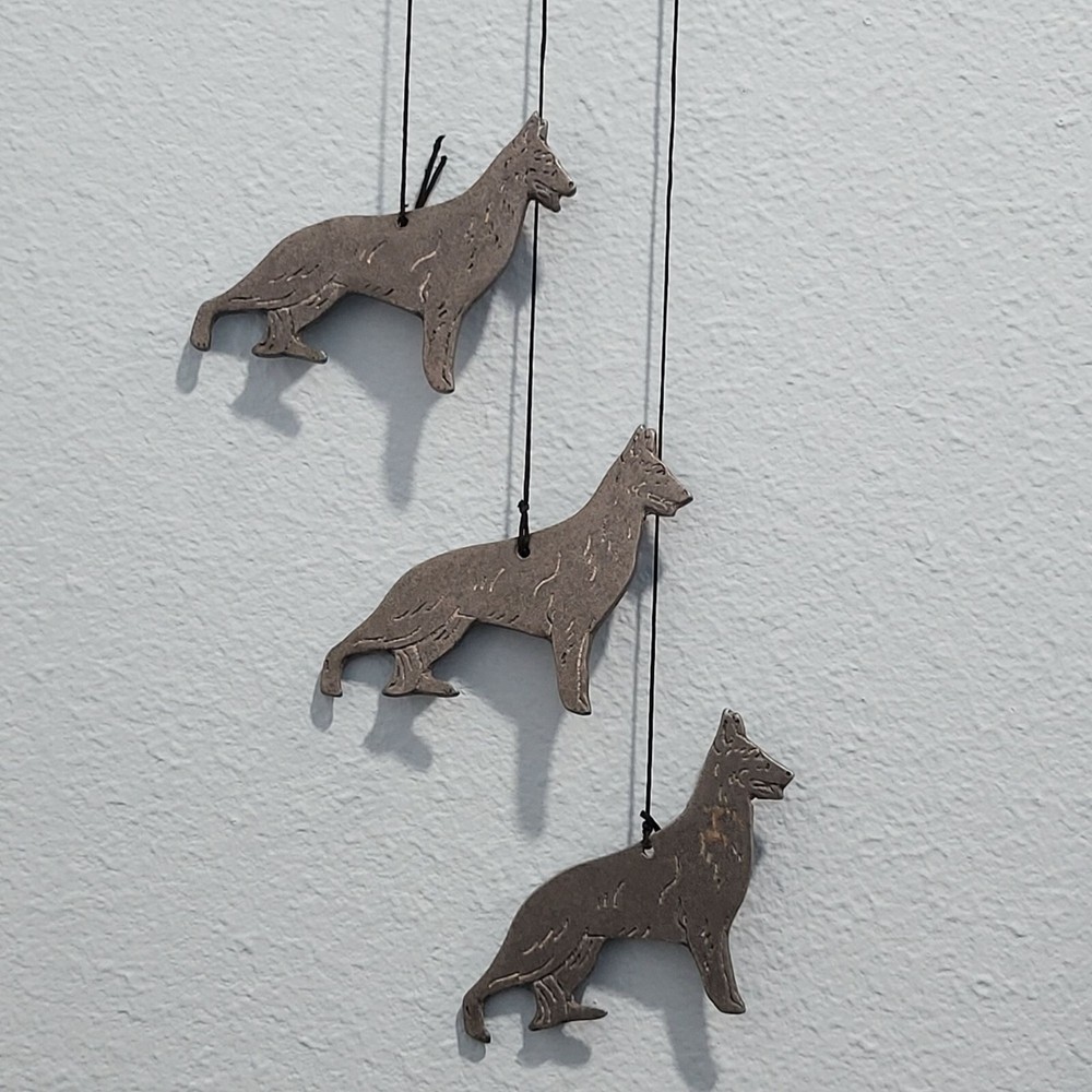 Metal German Shepherd Dog Wind Chimes