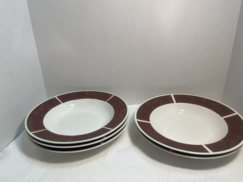 5 SANGO Ruby 8.5" Rimmed Soup Bowls 1725
