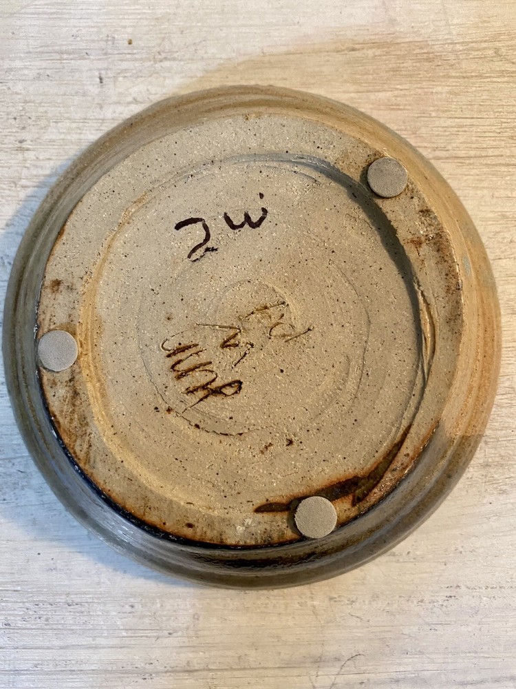 Art Pottery Small Ceramic Trinket Candy Ring Dish ~ SIGNED 5"