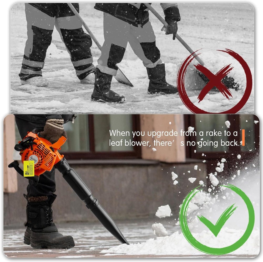 Commercial Backpack Leaf Blower 2 Stroke 25.4CC Gas-powered Backpack Snow Blower