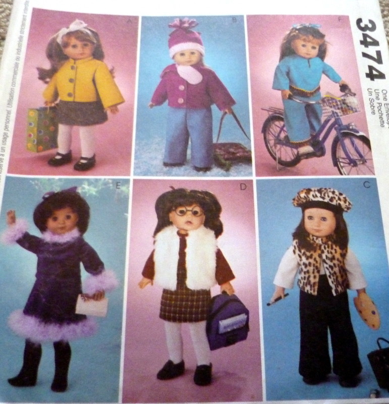 *GREAT18" DOLL CLOTHING SEWING PATTERN UNCUT