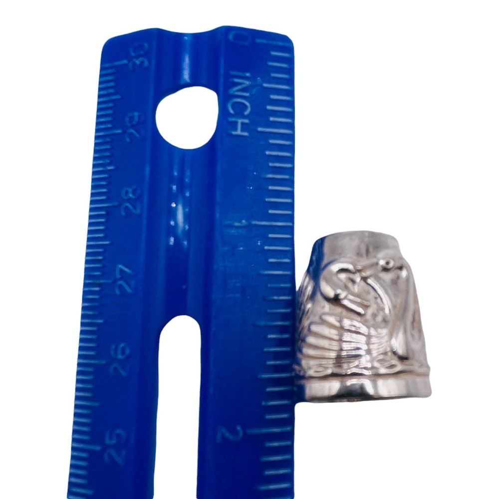 925 Solid Sterling Silver Swan Thimble Vintage 10g