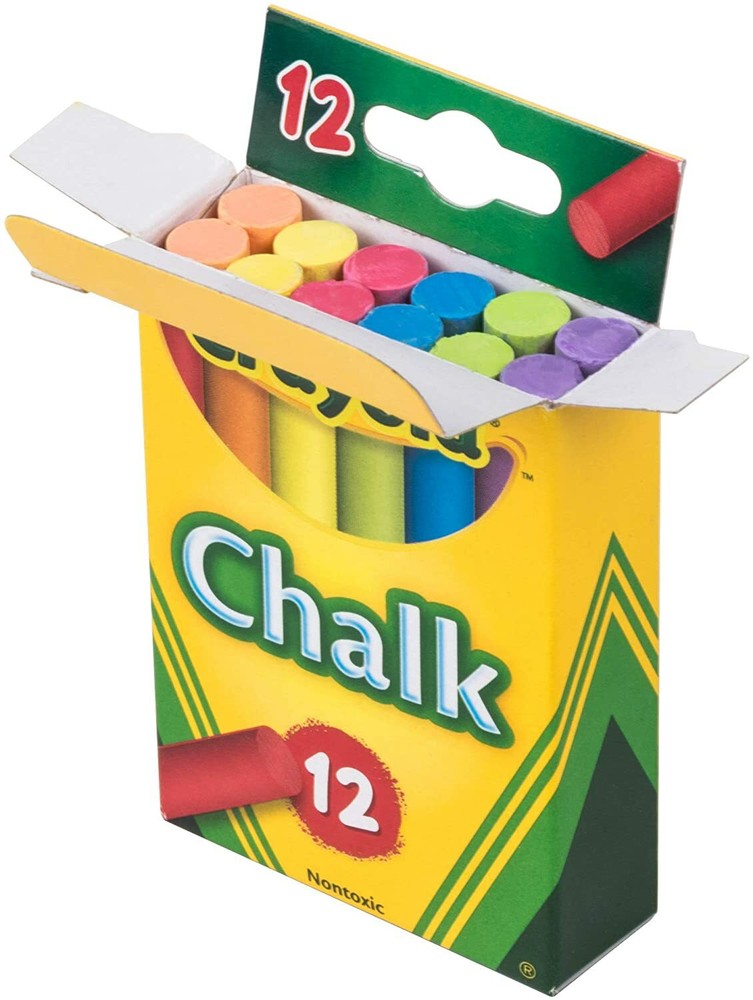 Crayola Chalk, Assorted Colors 24-Count Draws Write Smooth Clean lines - 2 Pack