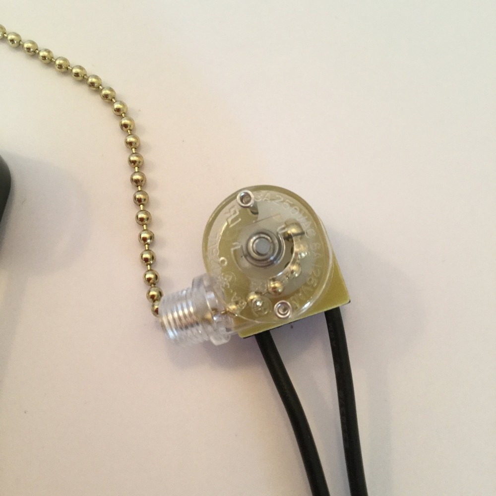 Pull Chain Canopy Switch with Nickel or Brass Finish