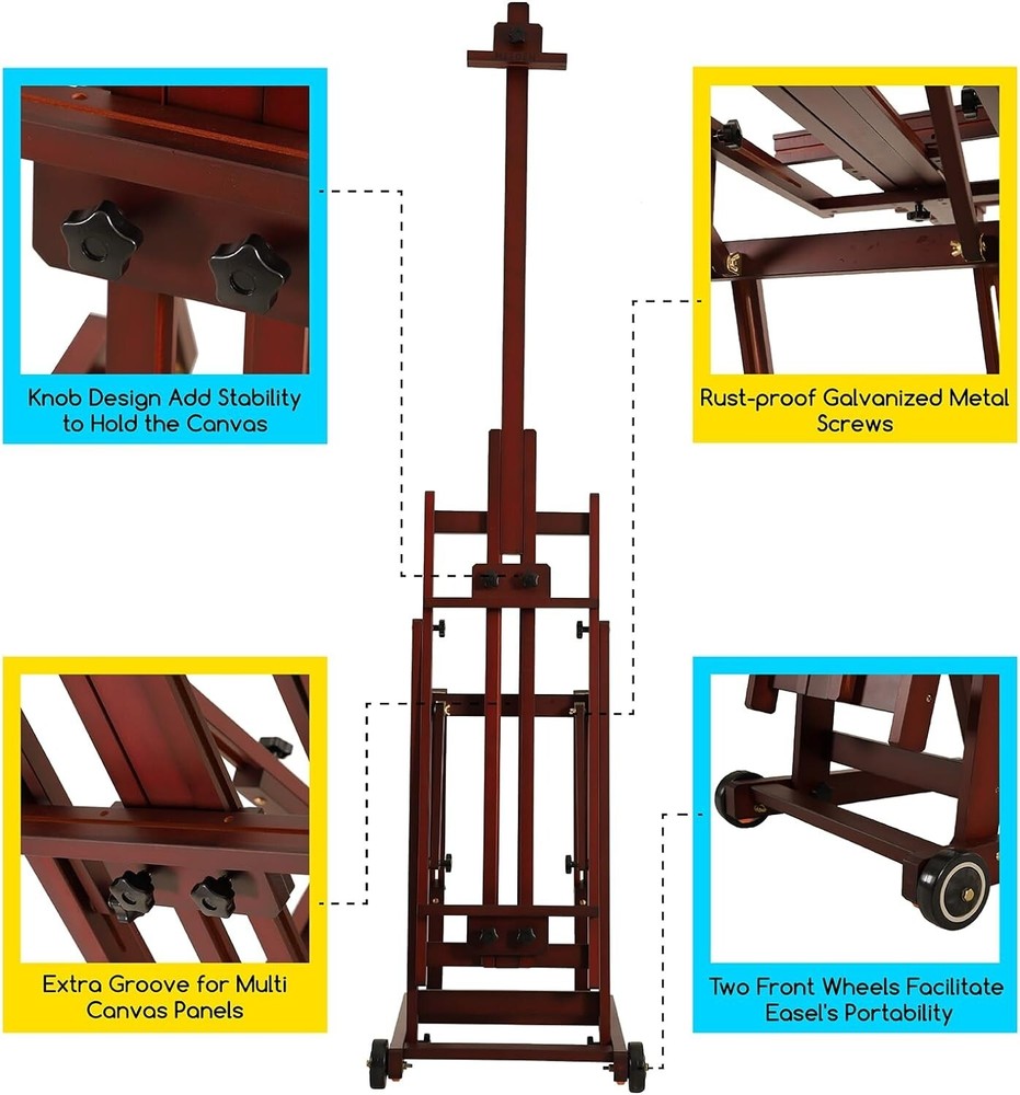 Multi-Function Studio Easel,H-Frame Easel,Painting Easel for Adults,Artist Ea...