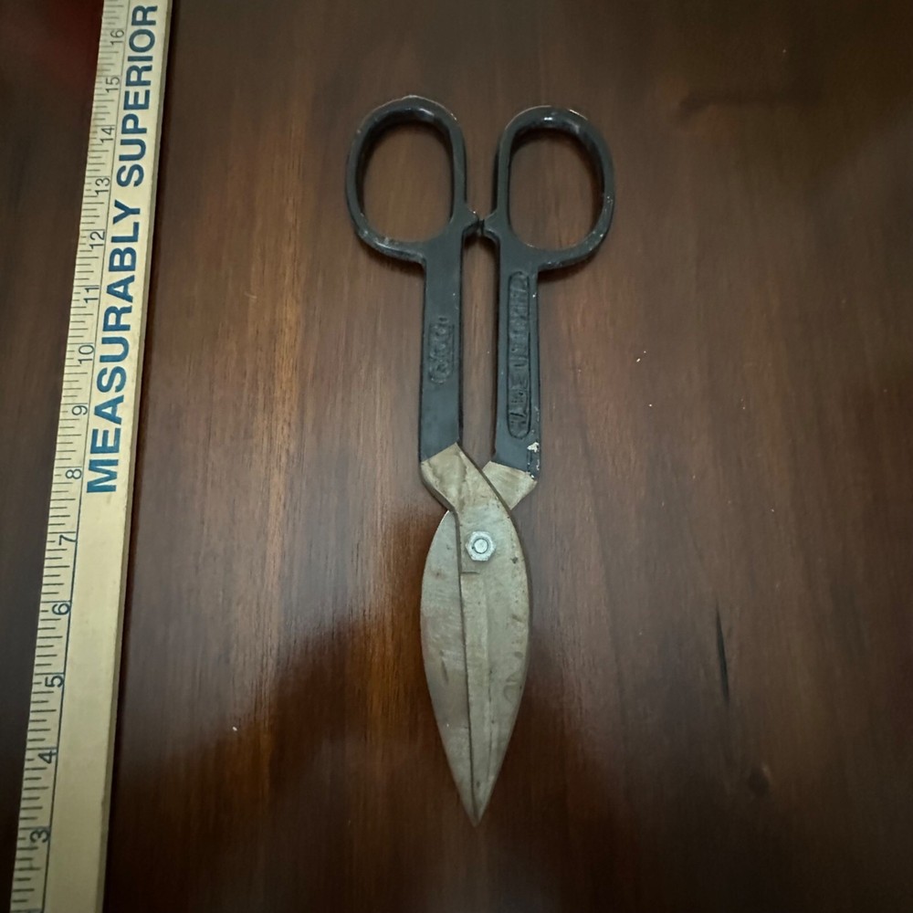 12” Vintage Cast Iron Scissors With Rustic Industrial Design