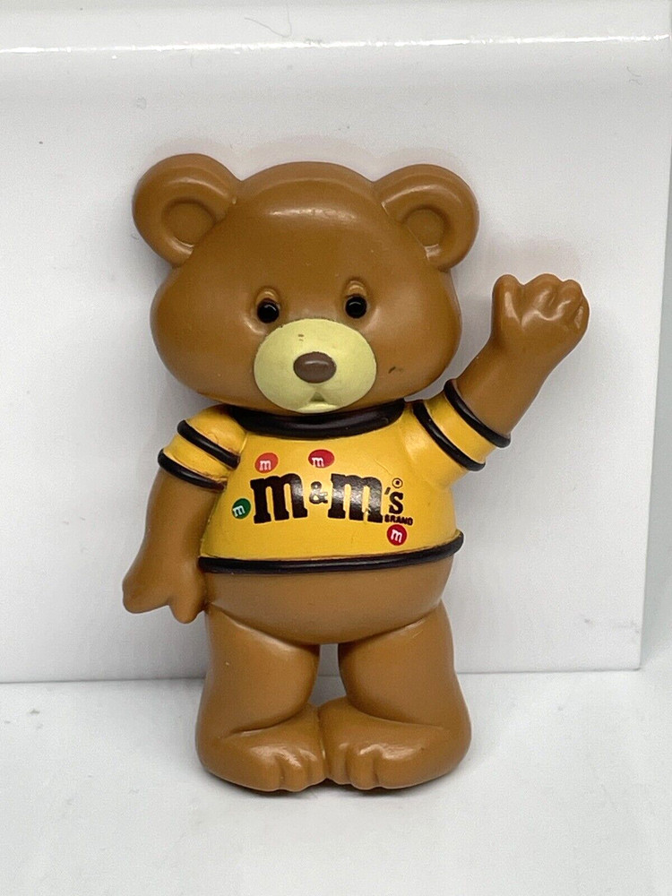 1987 Vintage MARS Candy Peanut M&Ms Teddy Bear Refrigerator Fridge Magnet