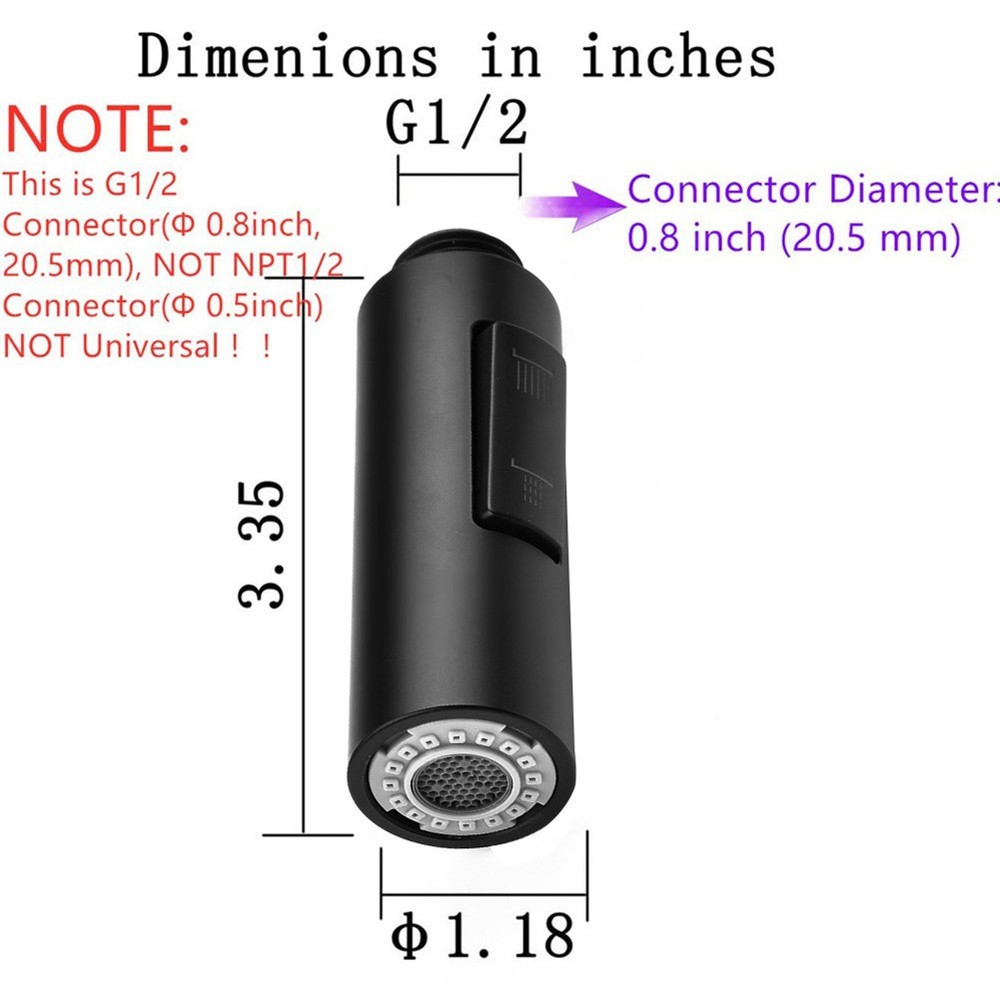 Pull Out Spray Shower Head Setting Kitchen Spare Replacement Tap Sprayer Black