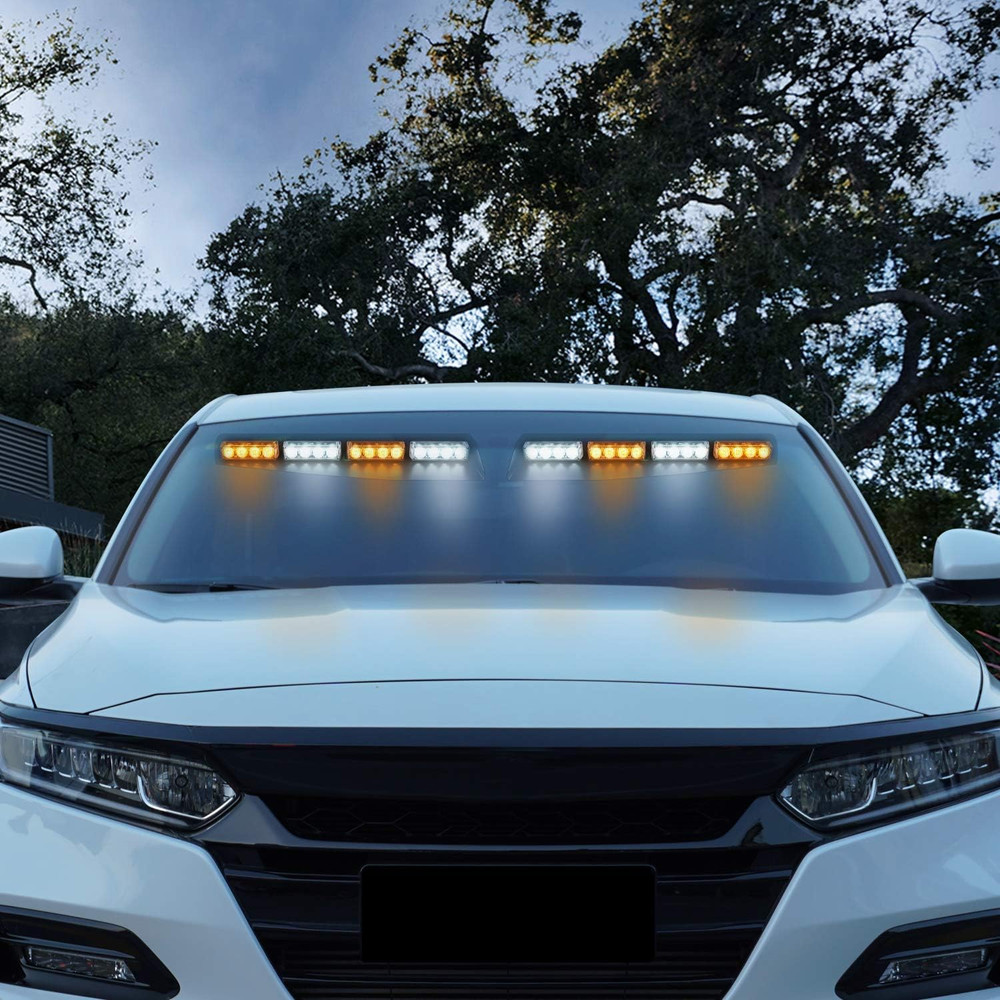 32LED Visor Lights 26 Flash Patterns Windshield Emergency Hazard Warning Strobe