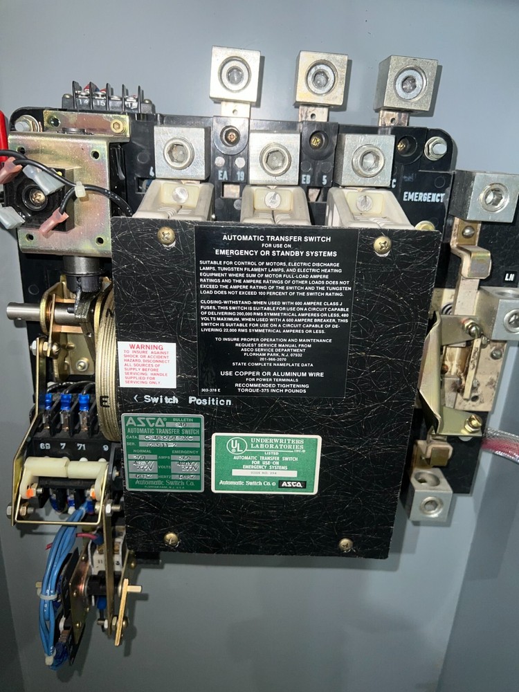 Asco ATS Automatic Transfer Switch 260 200 Amp 480v 3Ph 3 Wire ''AK"