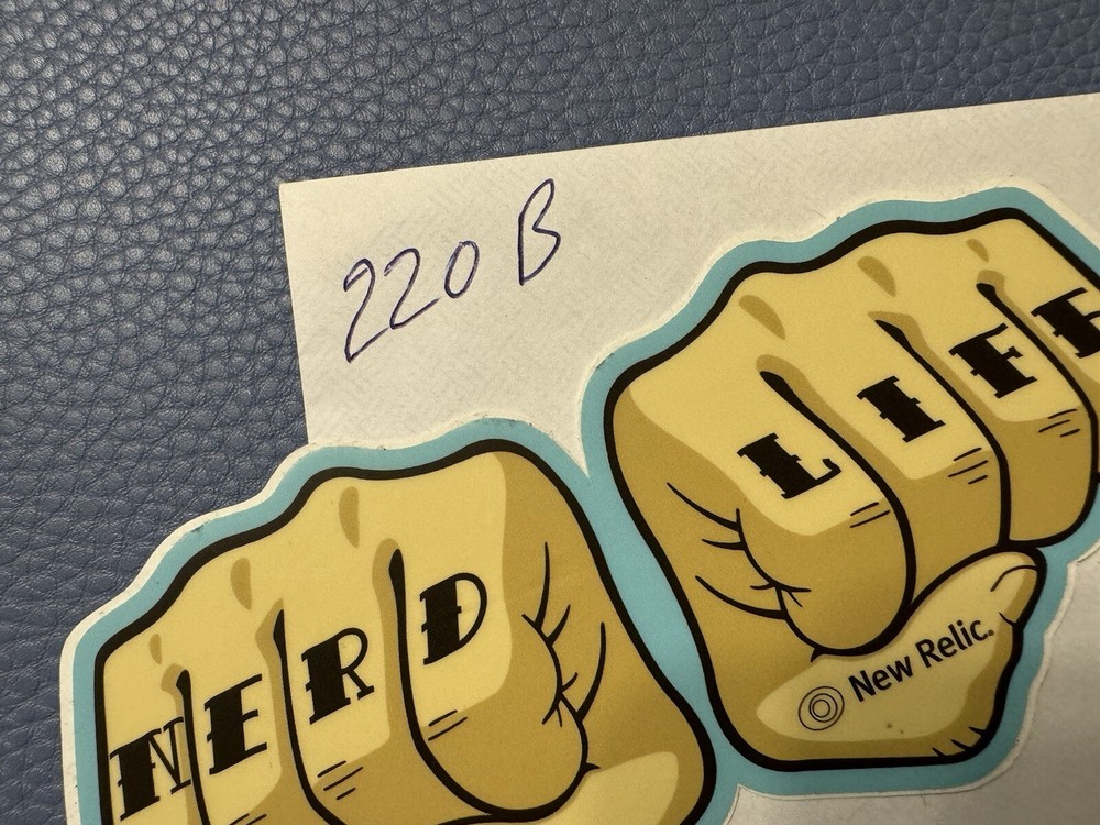 NERD Life NEW RELIC FISTS COLORFUL STICKER Computer Web Interface Programming
