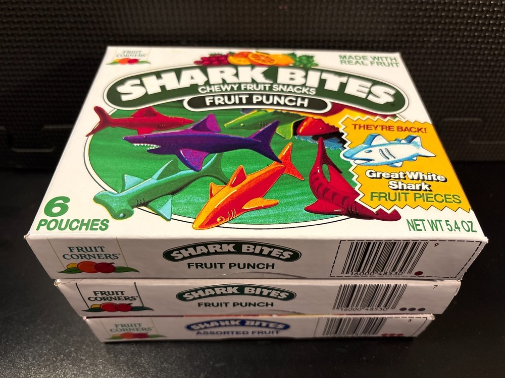 Shark Bites fruit snacks - 6 empty custom design display boxes