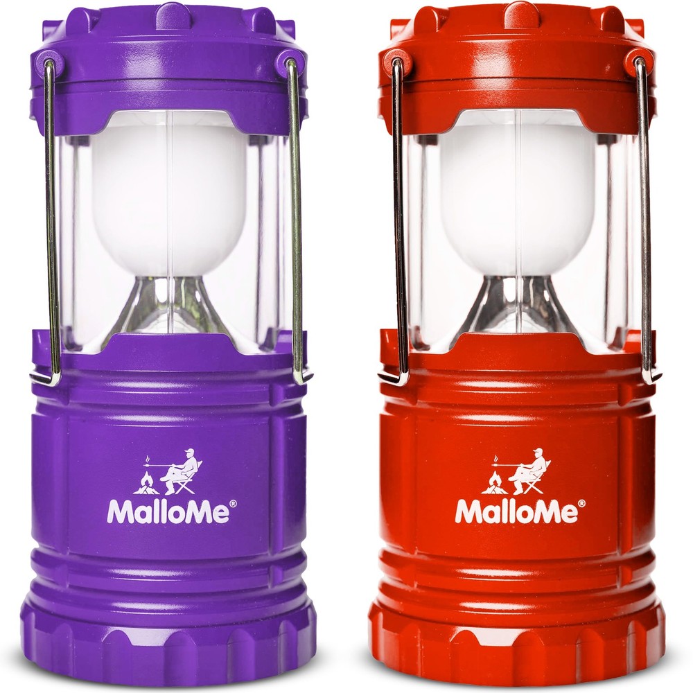 MalloMe Camping Lantern Red Purple 2 Pack Lanterns for 2-Pack, &