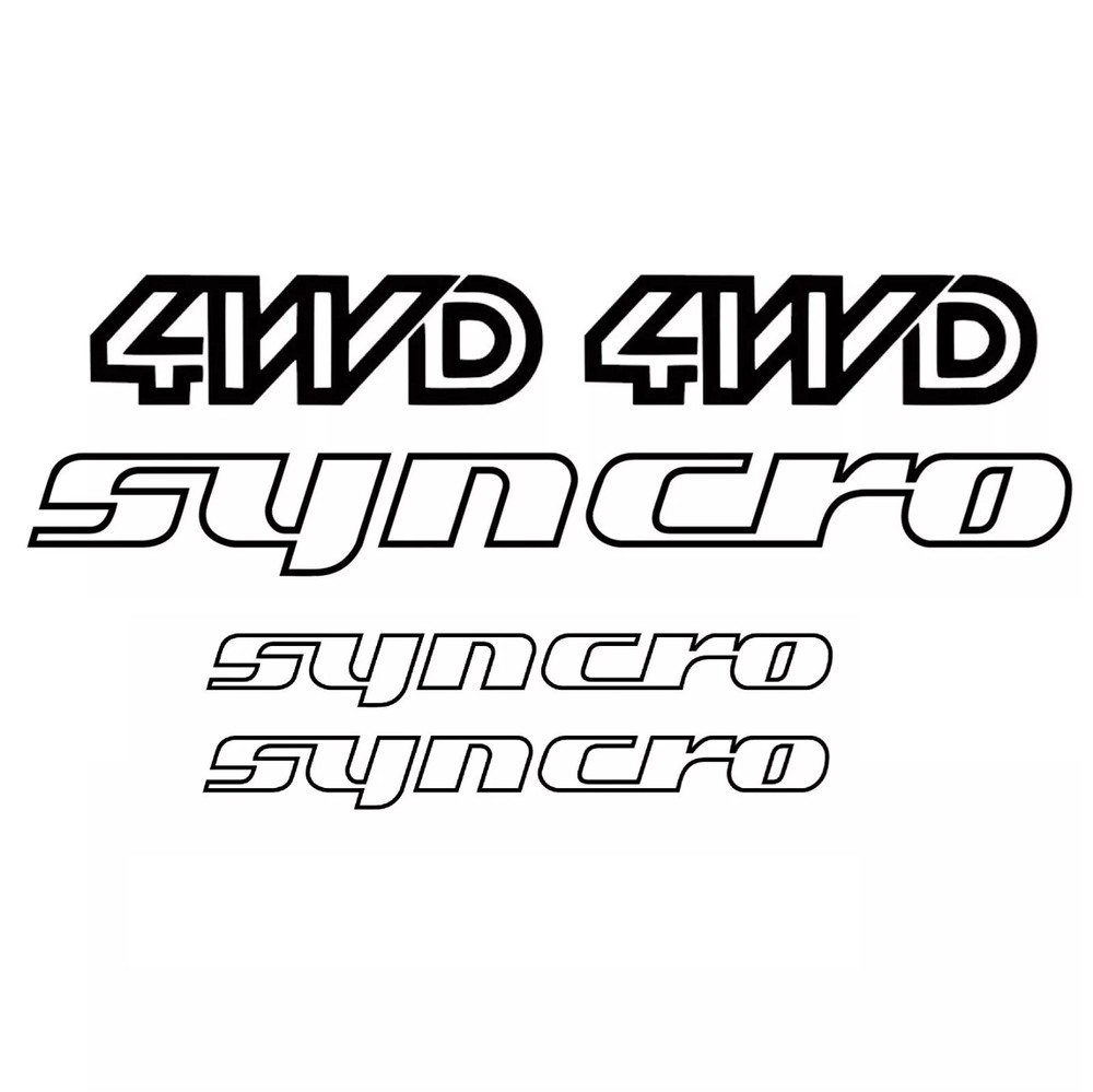 4WD Syncro Font Decal Sticker SET