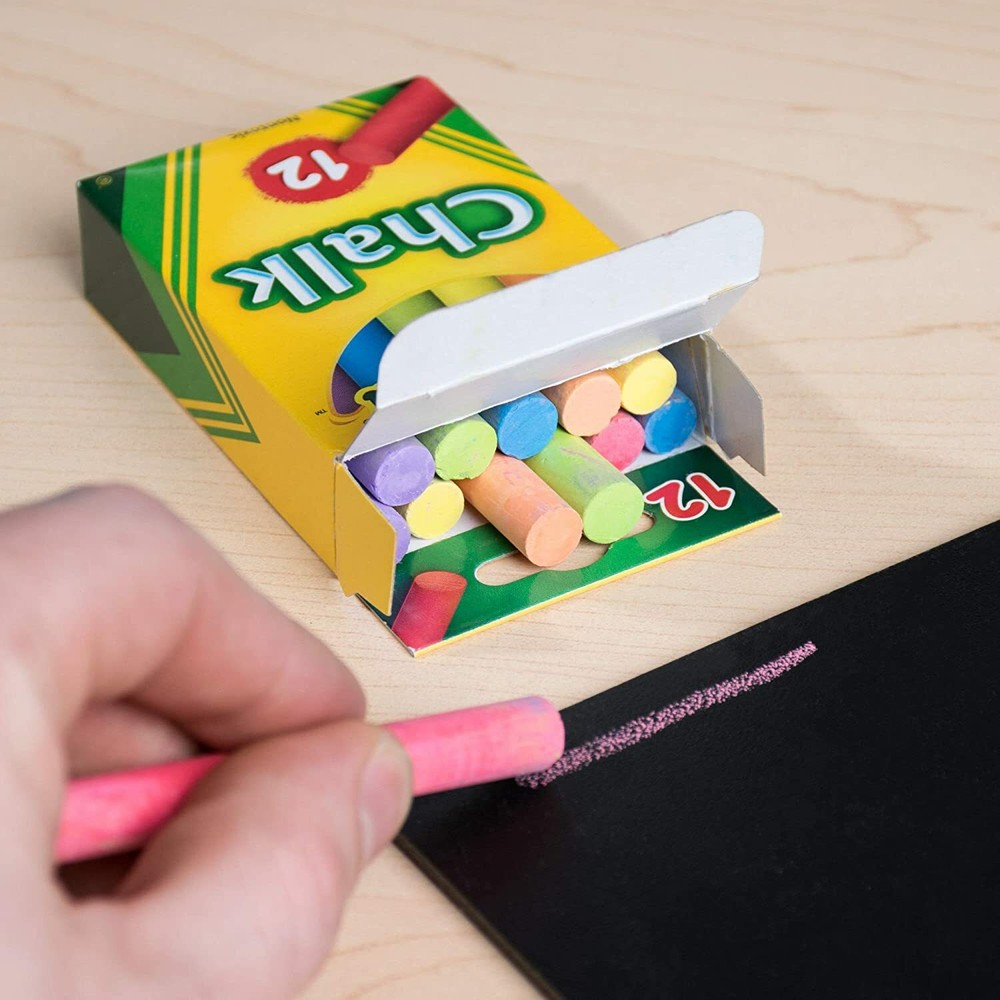 Crayola Chalk, Assorted Colors 24-Count Draws Write Smooth Clean lines - 2 Pack