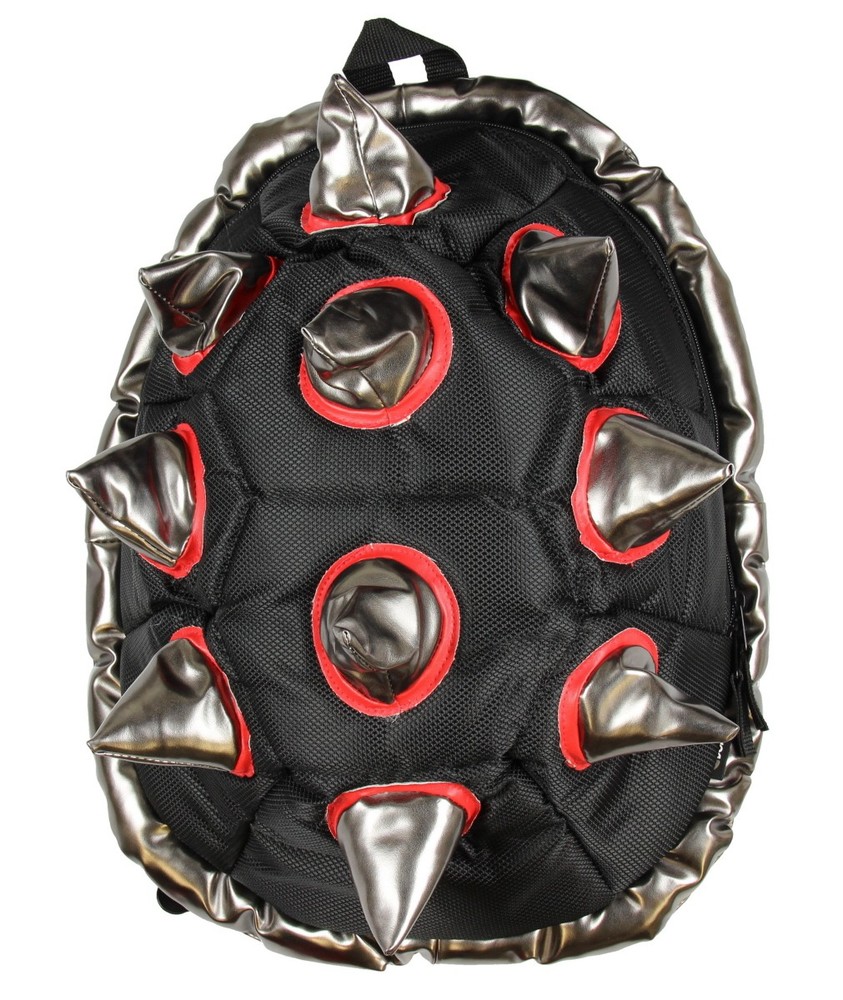 BioDomes Spiked Black-Red Turtle Shell Backpack 19"