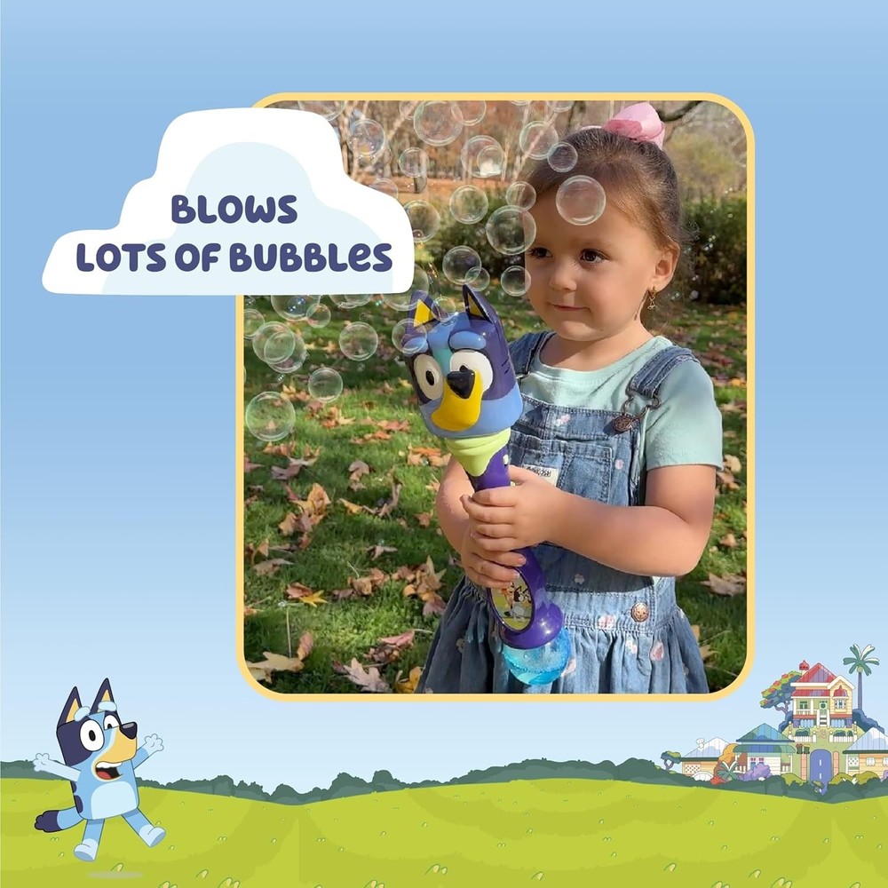 Enjoy Endless Bubbles with BLUEY Light-Up Toy - Includes Musical Bubble Solution
