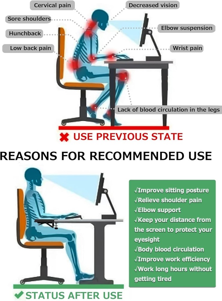 Comfortable Adjustable Wrist Rest for Desk - Ergonomic Foam Support (9" Black)