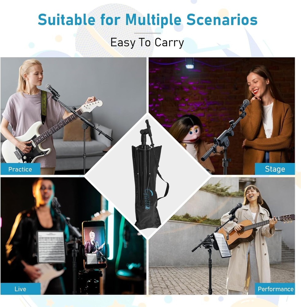 All-in-One Microphone & Device Floor Stand for Streaming & Recording