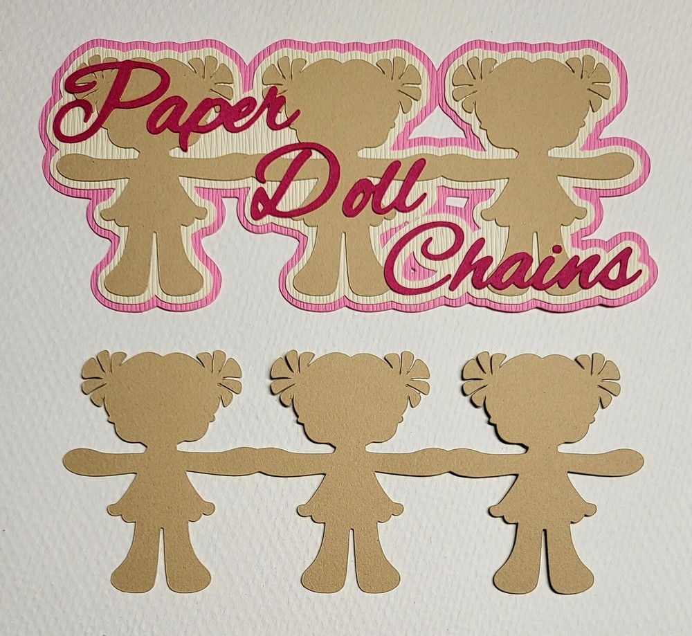 Paper Doll Chains Title. Scrapbook, Card Making Paper Piecing