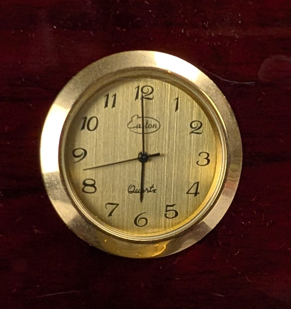 Easton ERM Executive Desk Clock and Compass Hinged Box