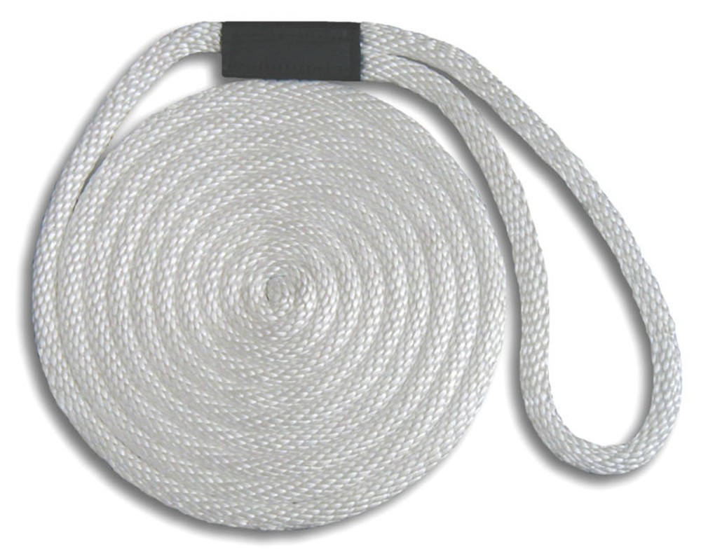 3/8" x 10' Solid Braid Dock Lines - White - Made in USA
