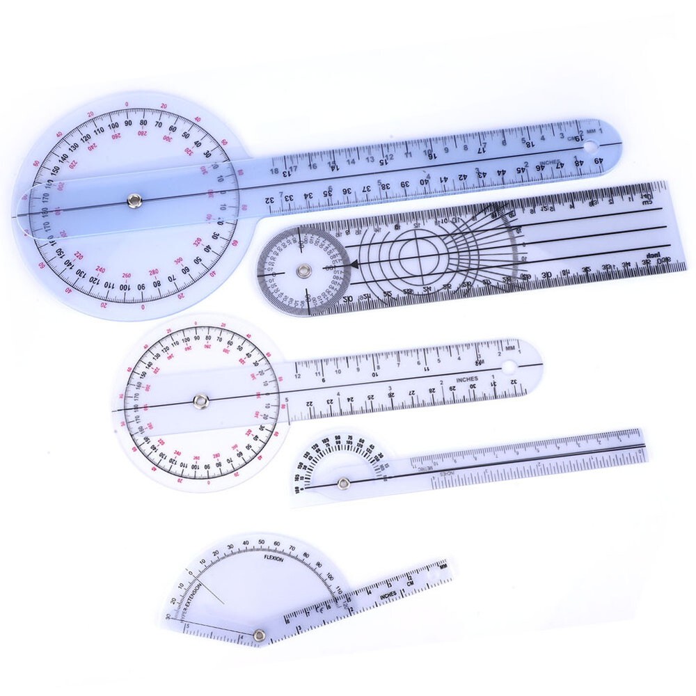 5Pcs 6/8/10inch Protractor Angle Ruler Spinal Goniometer