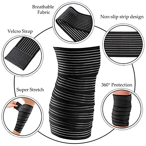 2-Pack Elastic Calf Compression Bandage Leg Sleeve Compression Wraps 2.9"x 71 in