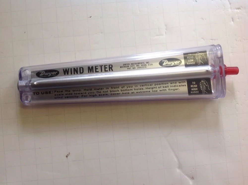 Dwyer Wind Meter, 1961 Unused In Original Case & Instructions