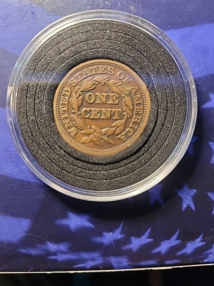 1845 Braided Haired Large One Cent Coin