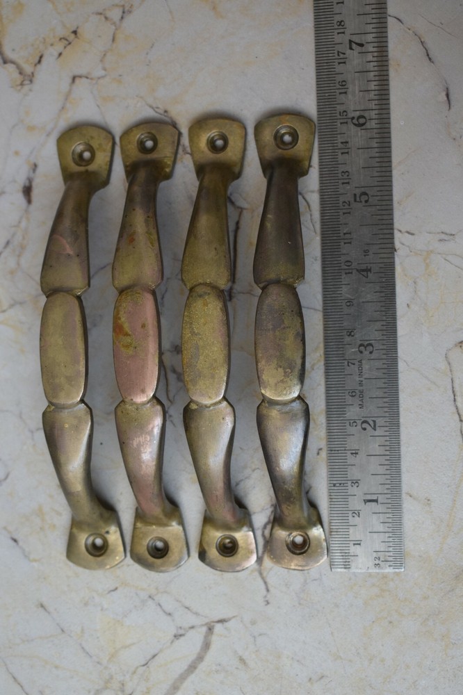 Vintage Victorian Cast Brass Handles Door Knobs and Pulls Gate Handle 4 pcs