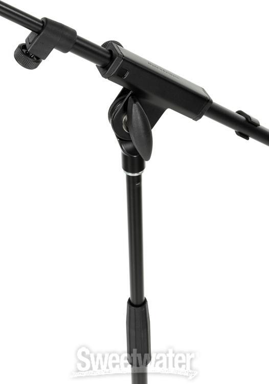 K&M Microphone Stand with Telescoping Boom Arm - Black