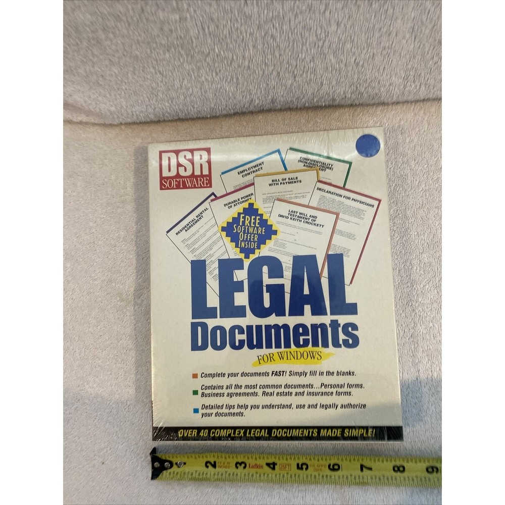 Digital System Research DSR Legal Documents For Windows 95 Software - NOS - PC