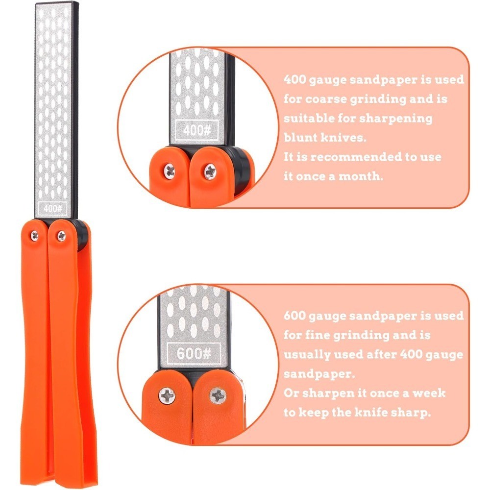 Double Sided Knife Sharpener Tool 400 600 Grit Diamond Sharpening Stone Handheld