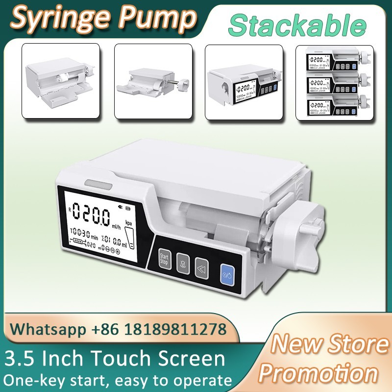 3.5 inch Touch Screen Stackable Syringe Pump Multiple Syringe modes type