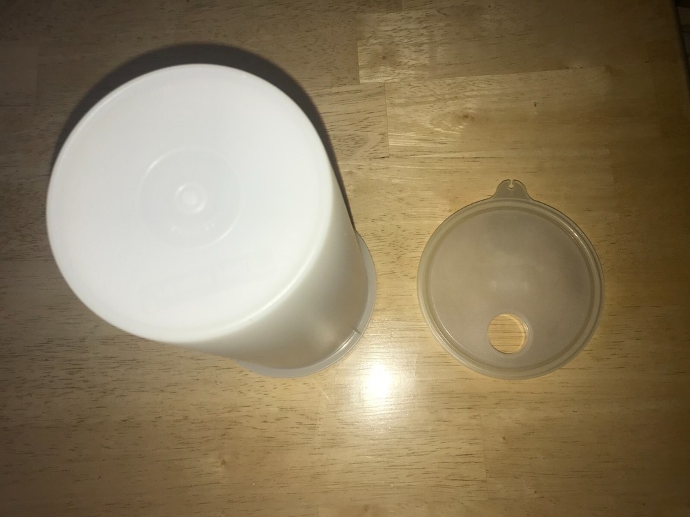 Vintage Tupperware White Beverage Pitcher 563-8, Lid, Cap
