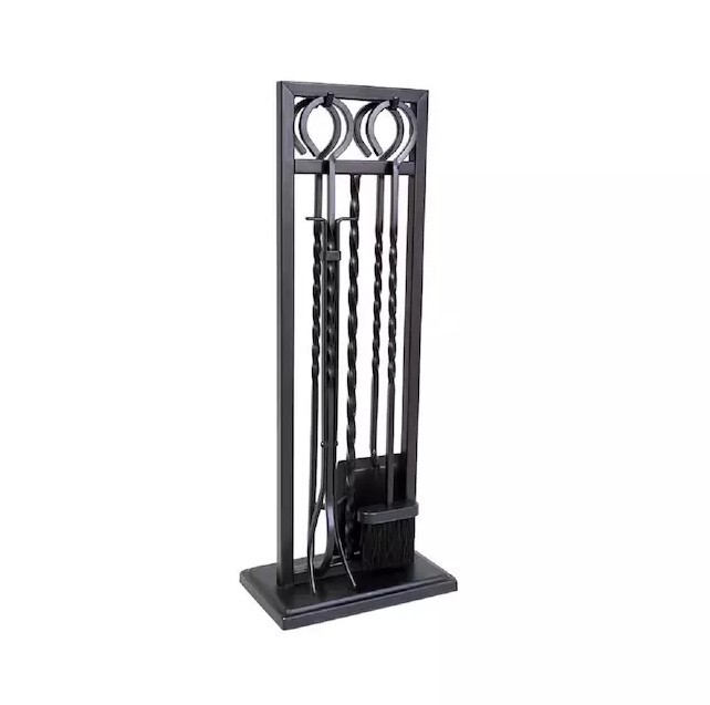 Style Selections - Black Steel 4-Piece Fireplace Tool Set 29"
