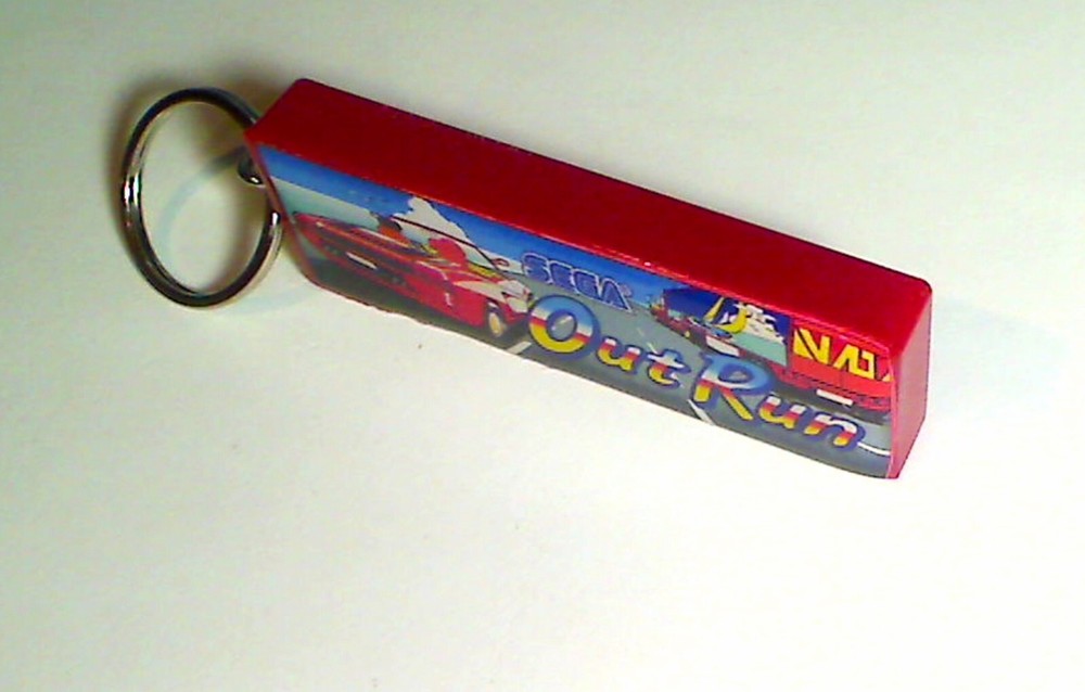 OutRun Arcade Marquee Coin Door accessory Keychain