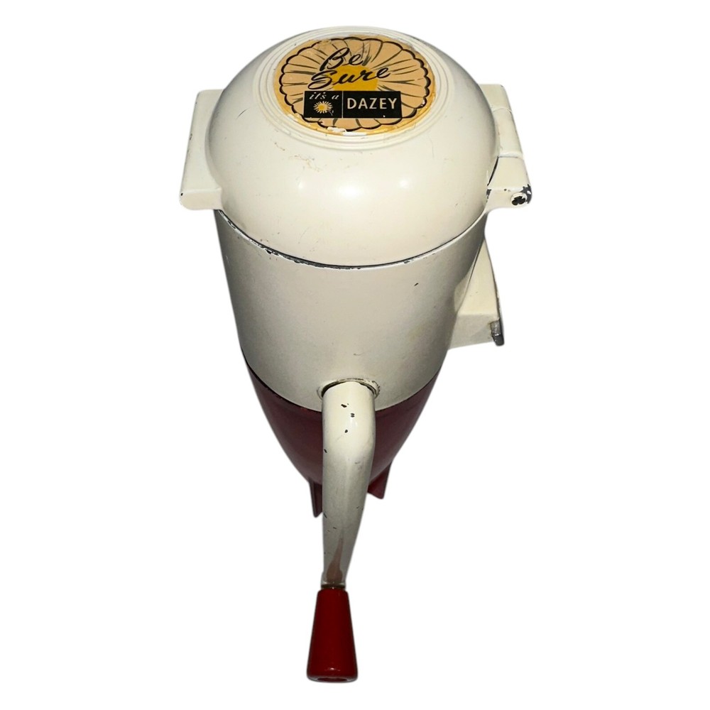 Vintage Dazey Rocket Crank Ice Crusher - Red and White