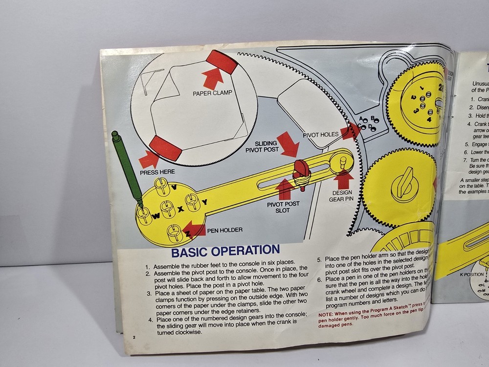 Ohio Art Program A Sketch Design Machine Instruction Booklet